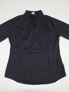 Tommy Bahama Women's 1/2 Zip Golf Shirt Size Medium Black Long Sleeves Nylon M